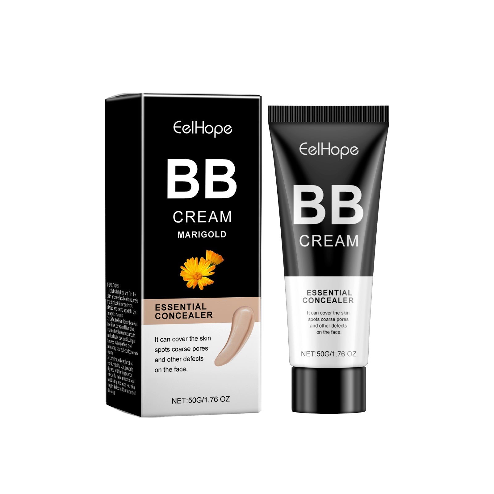 BB Cream for Facial Care, Oil Control, Brightening, Lightweight, Flawless Skin ,50g
