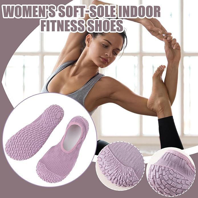Women Silent Yoga Shoes Non-Slip Lightweight Indoor Gym Shoes for Home Fitness