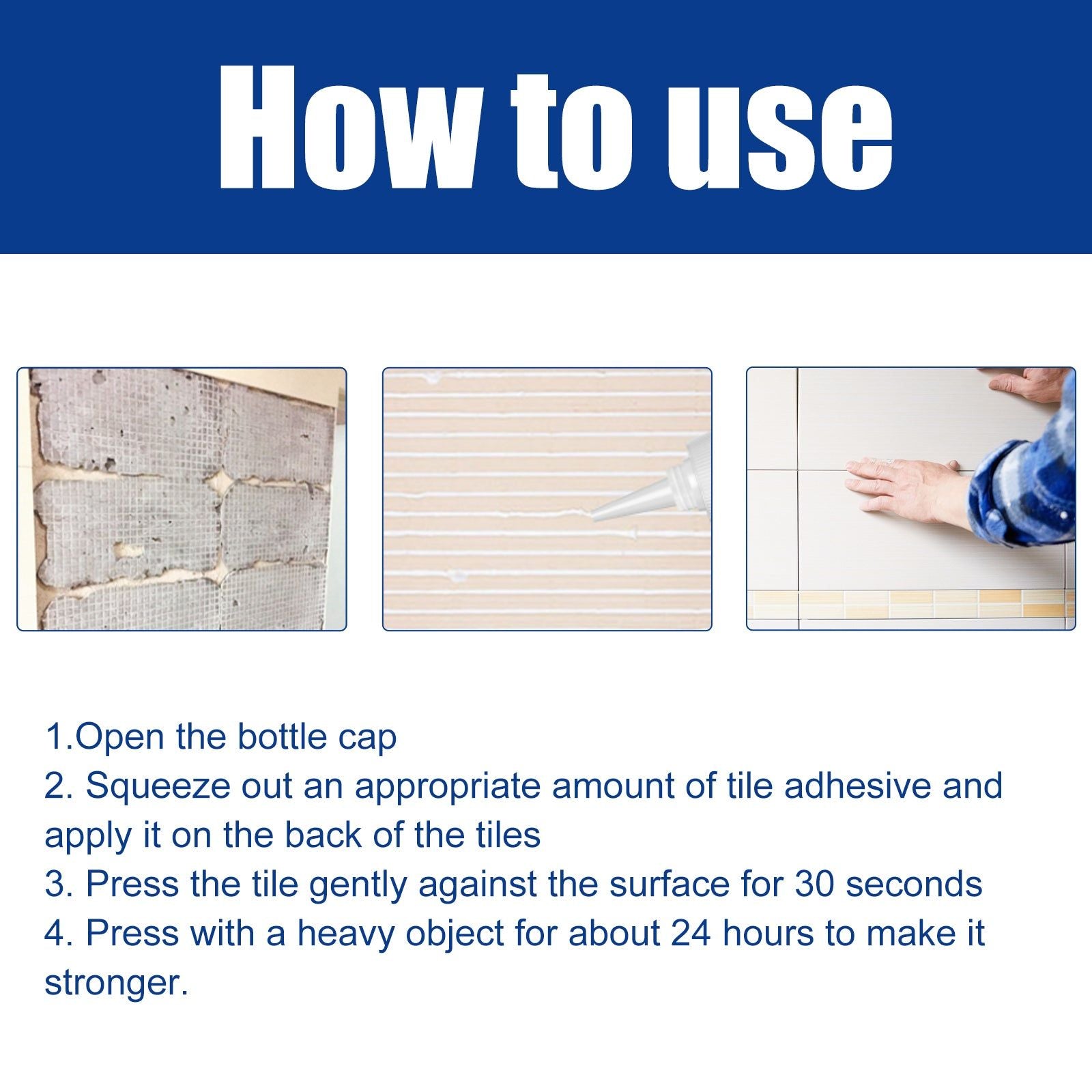 Premium Tile Repair Adhesive, Waterproof Strong Bond, Easy Fix for Cracks and Loose Tiles ,100ml