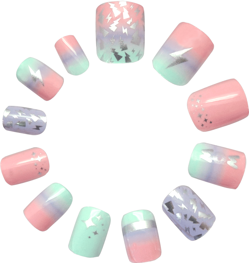 Set of 24 Adhesive Nails-WOW Generation