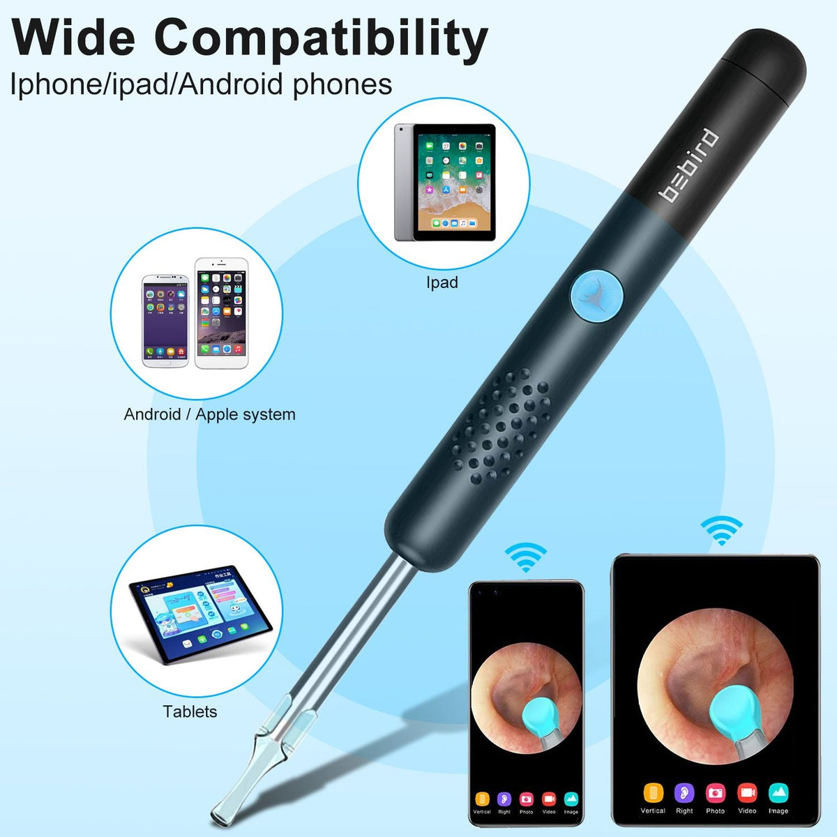 Ear Wax Cleaner Ear Picker Smart Ear Stick Wireless Ear Wax Removal Tool With Otoscope