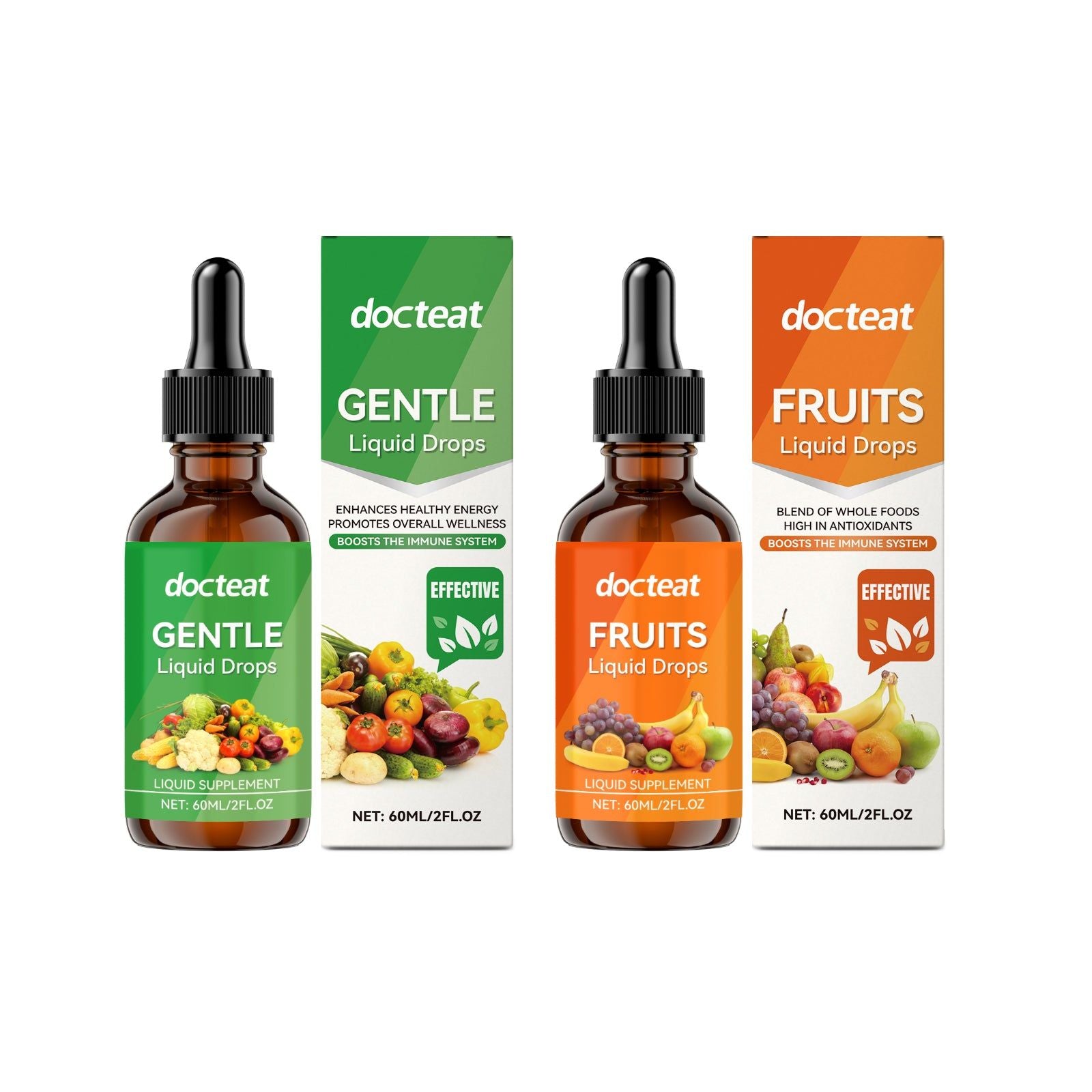 Boost Your Body Care with Fruit & Veggie Vitamin Drops, Daily Defense Support ,60ml