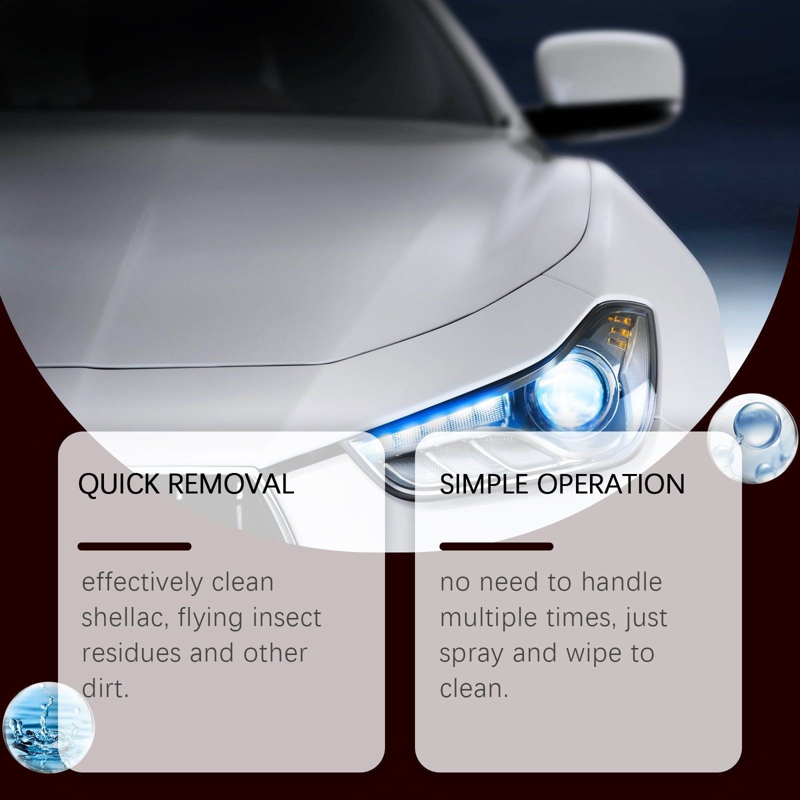 Car Cleaning Insect Stain Remover, Eco-Friendly, Easy Spray & Wipe Solution ,1set