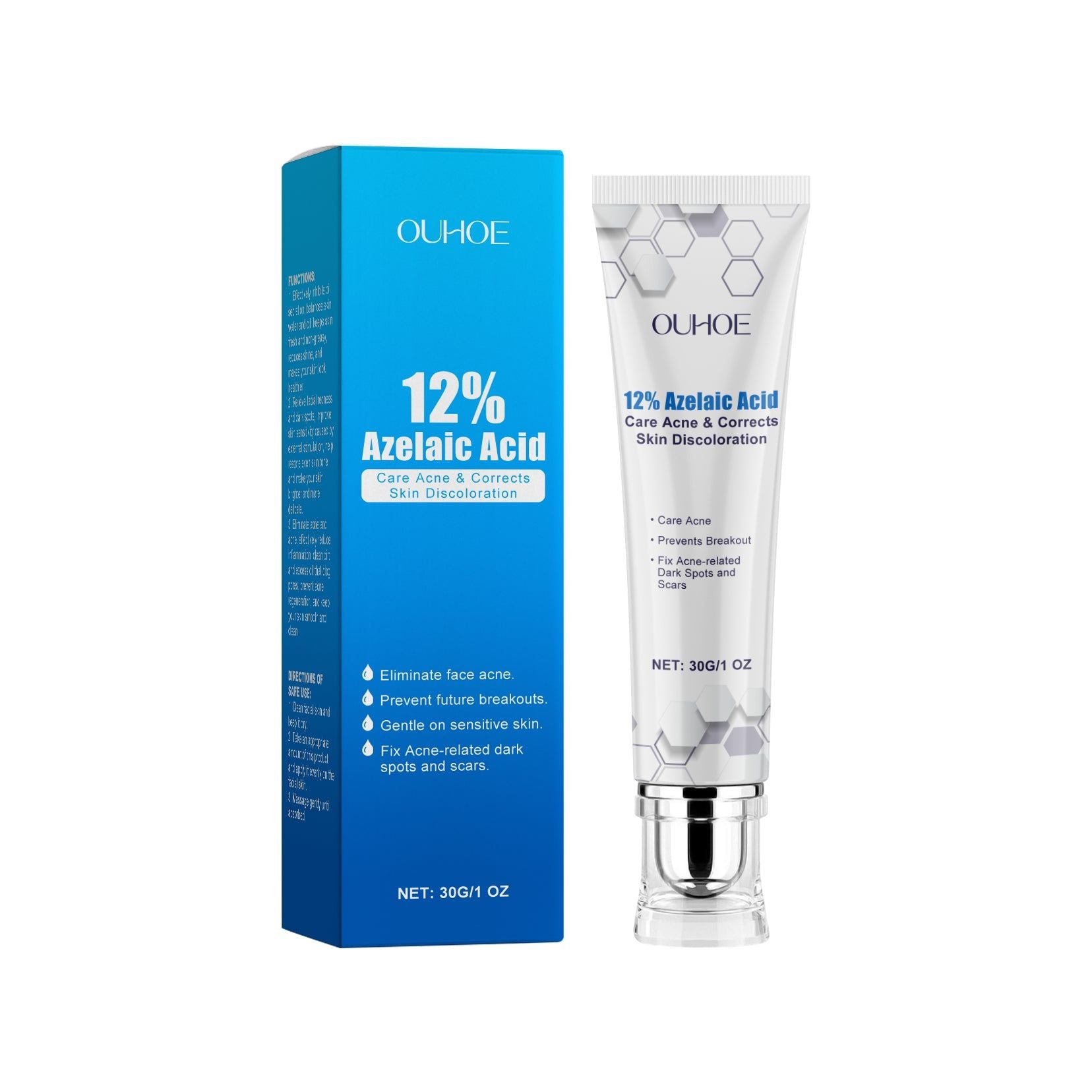 Azelaic Acid Facial Care Cream, Acne & Oil Control, Gentle Hydrating, Clear Skin ,30ml