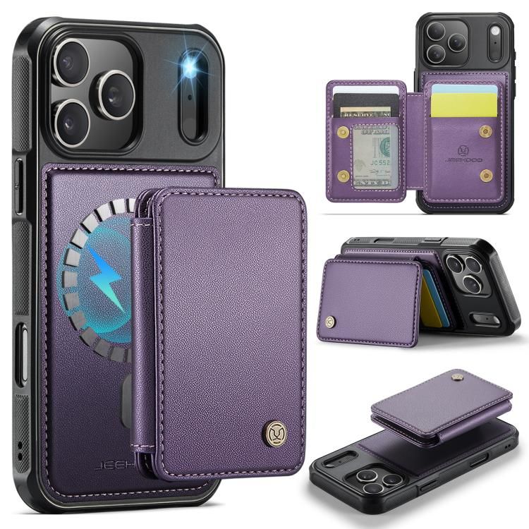 For iPhone 18 Pro Max / iPhone 17 Pro Max JEEHOOD J05 Business Magnetic Style RFID Leather Phone Case