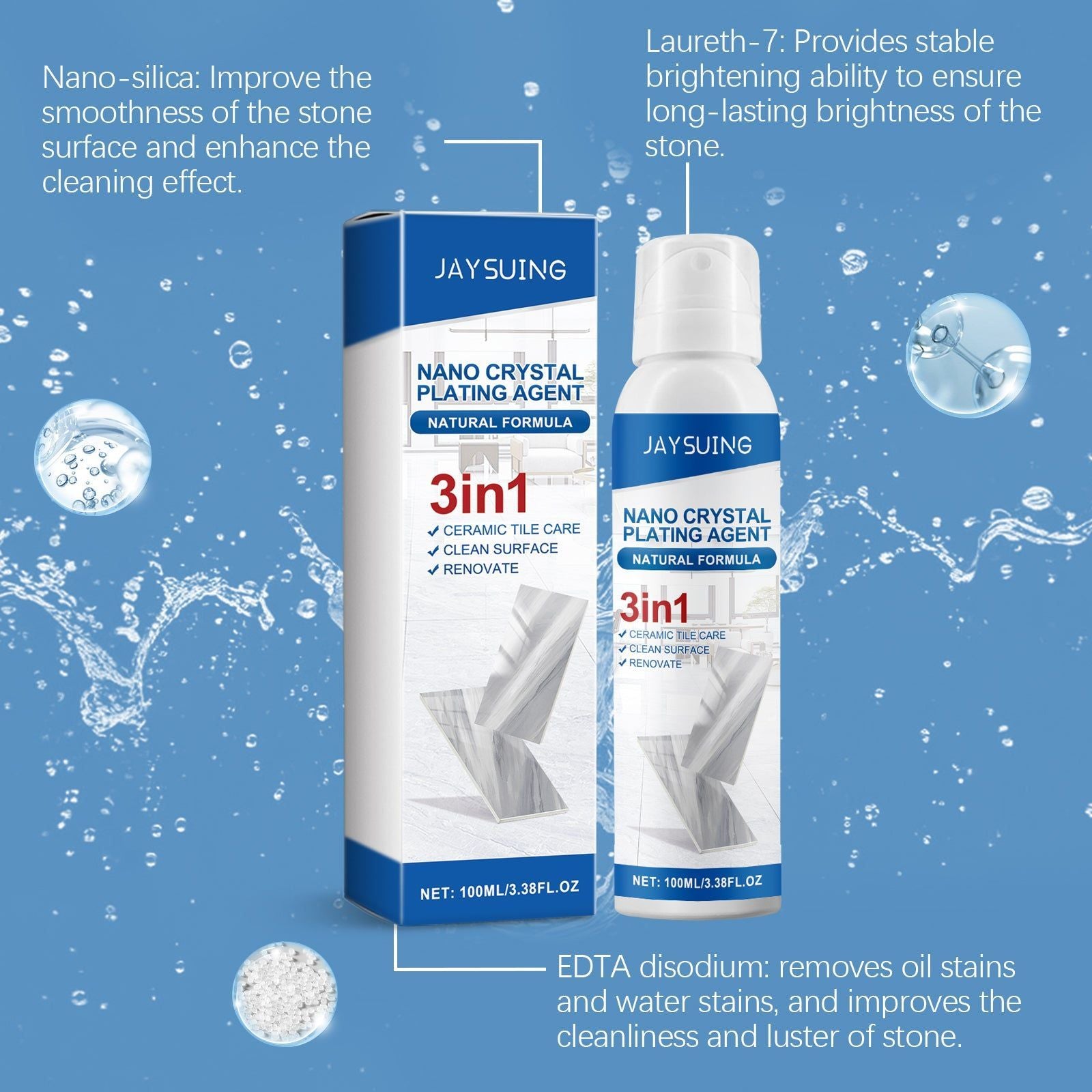 Nano Crystal Spray for Tile Care, Scratch Repair, Brighten & Waterproof, Easy to Use ,100ml