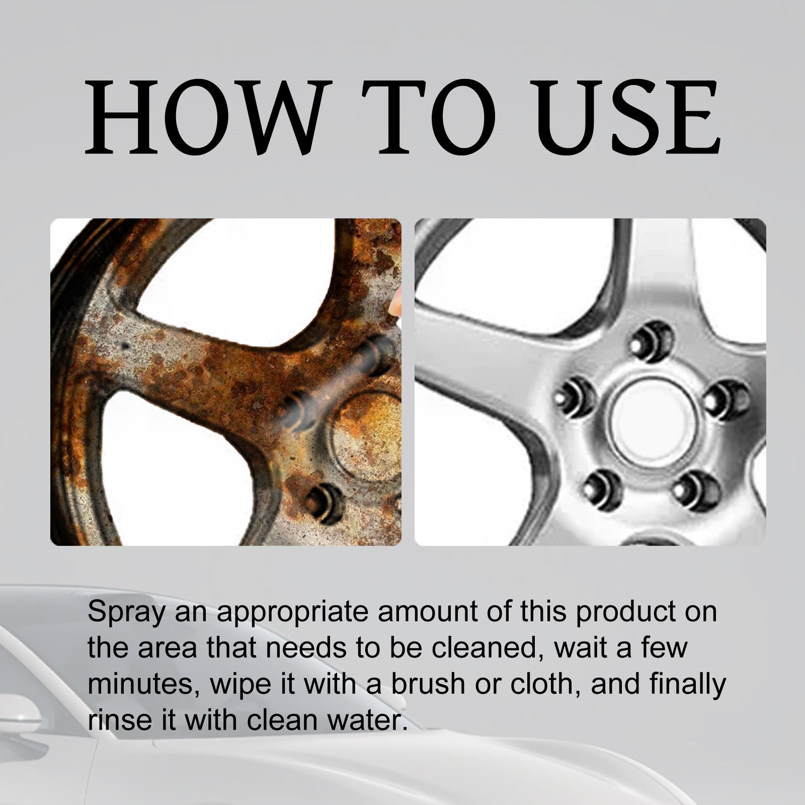 Car Cleaning Iron Remover Spray, Rust & Dirt Remover, Easy Auto Wheel Cleaning ,100ml