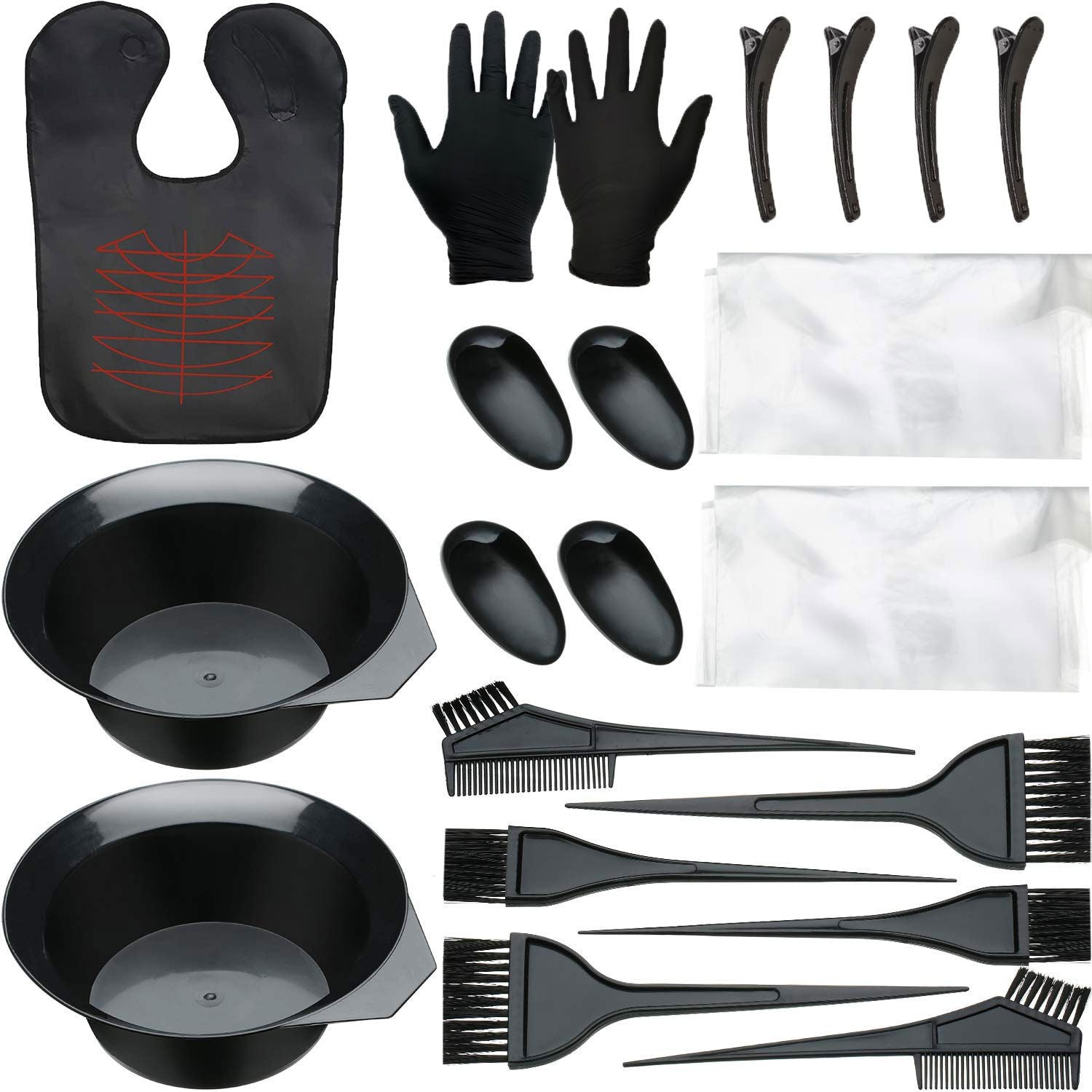 23Pcs Professional Hair Dye Kit with Bowl, Comb & Cape