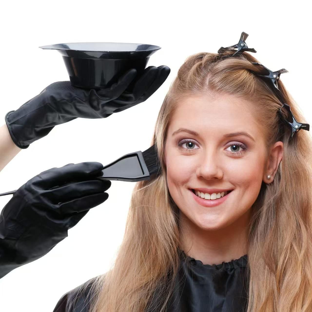 19Pcs Professional Hair Dye Kit with Bowl, Cape & Gloves Accessories
