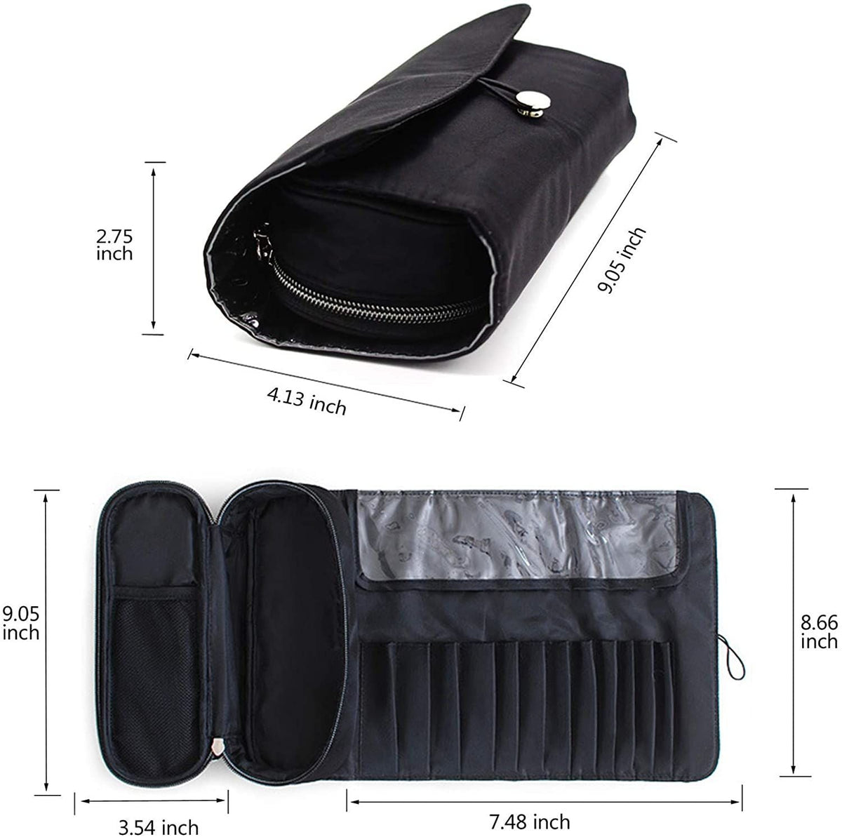 Makeup Brush Bag Organizer Portable Cosmetic Case Foldable Travel Brush Holder Pouch