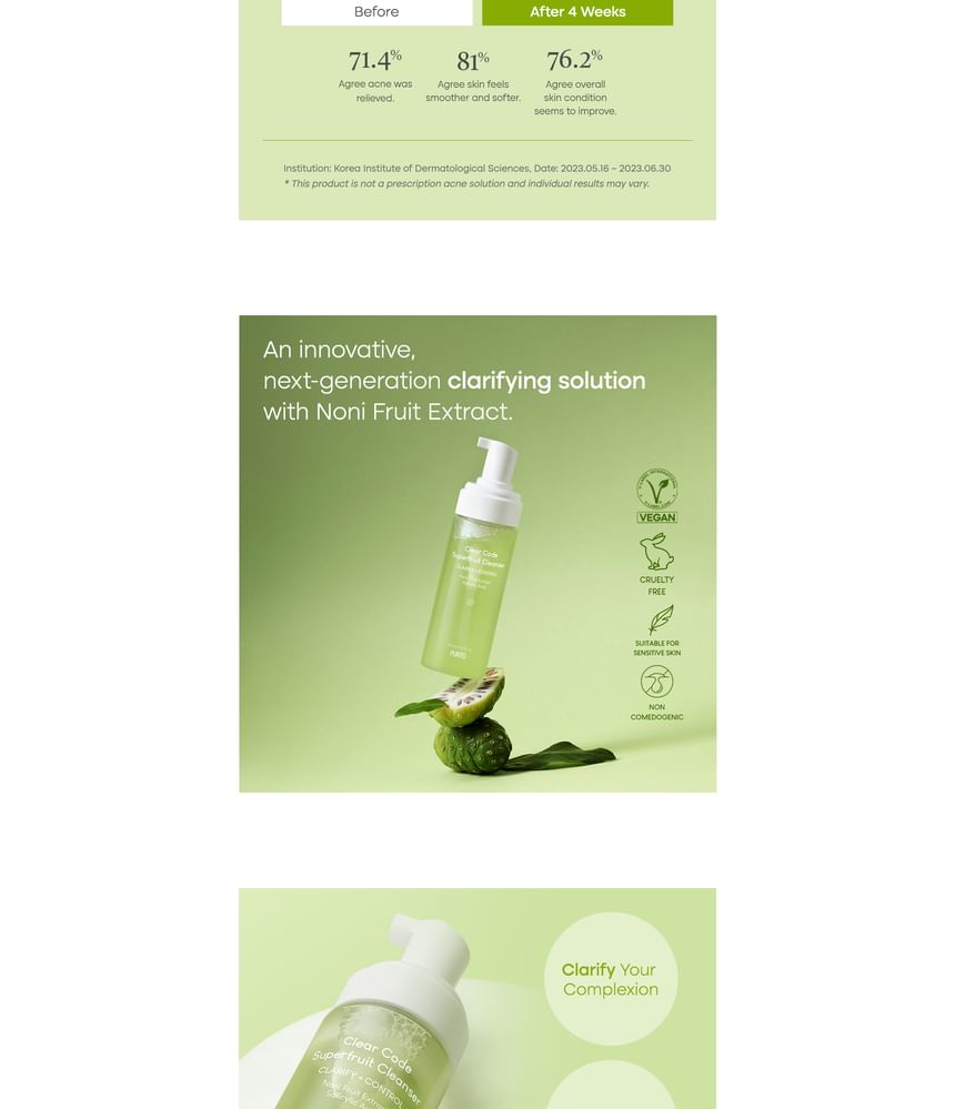 PURITO Clear Code Superfruit Cleanser [150ml]