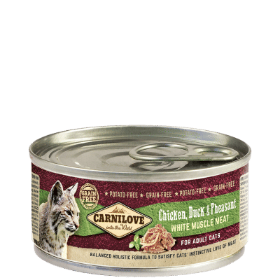 Carnilove WMM Chicken, Duck & Pheasant for Cats 100 g  - BOX 12 CAN