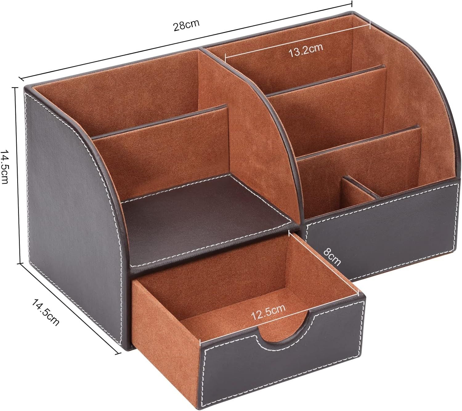 Desk Organizer Storage Case Table Organizer PU Leather Pen Holder Pen Box Office Supplies