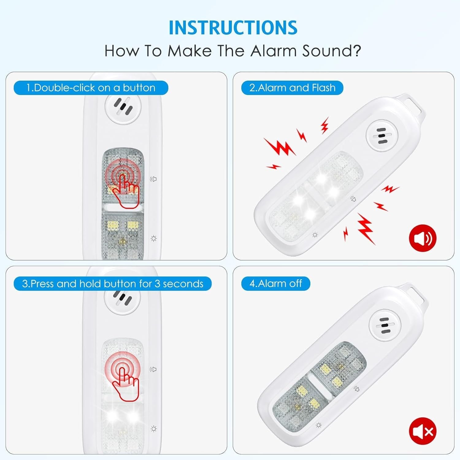 Running Safety Warning Light Personal Safety Alarm Keychain for Kids Women Elderly
