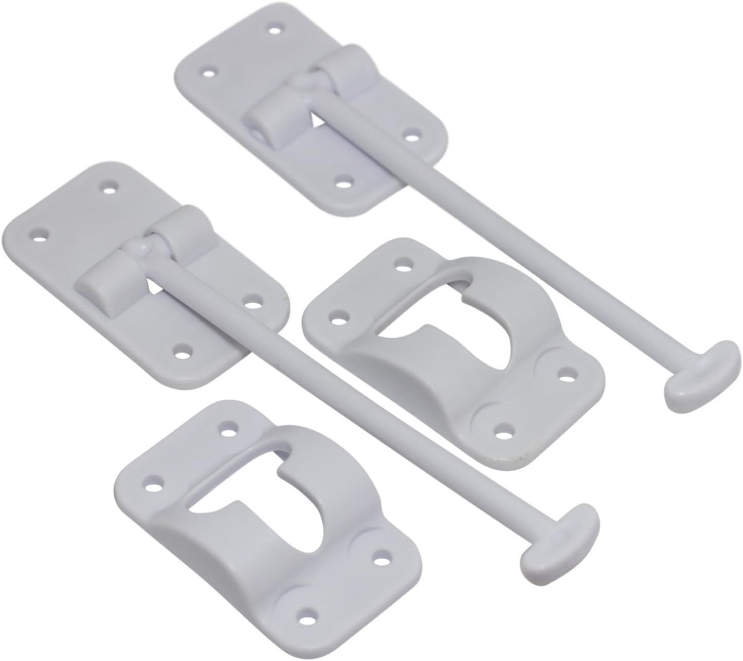 2 Pack RV T-Style Door Holder Catch 6inch for Latch Holder Camper Trailer Cargo Hatch White
