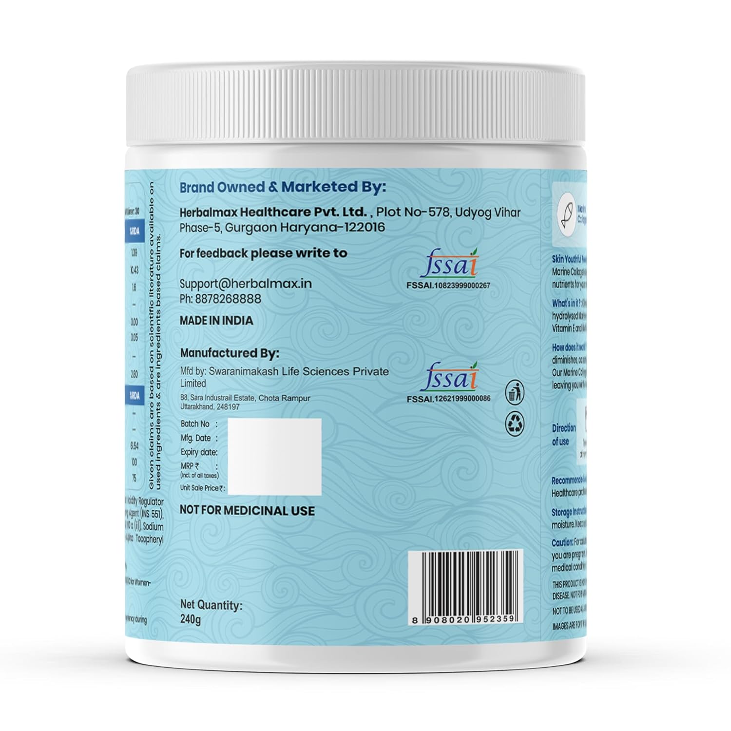 Herbal Max Marine Collagen Powder 240 Gram