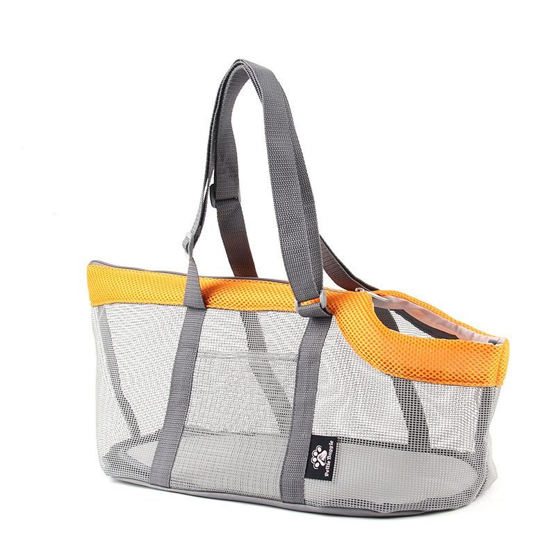Portable Mesh Pet Bag Breathable Outdoor Pet Carriers Handbag Large Capacity Foldable Cat Bag