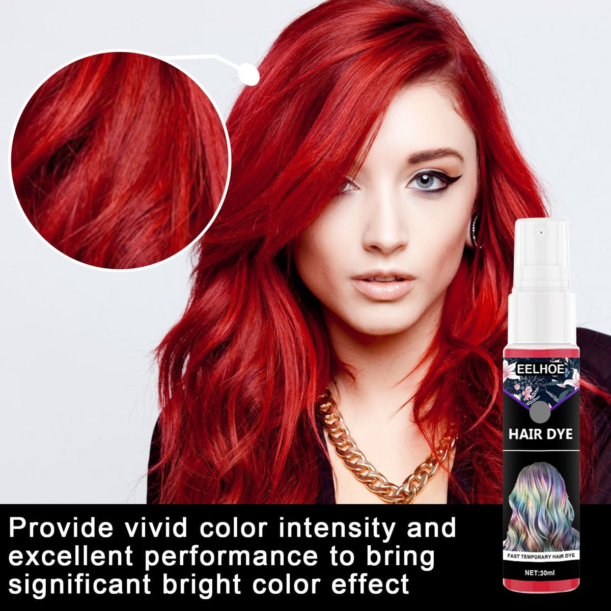 30ml Disposable Quick Hair Color Spray Portable Instant Hair Dyeing For Party