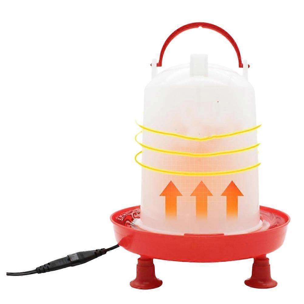 3L Heated Chicken Waterer for Winter Auto-Fill Chicken Water Heater with Leg Support,35W Heating Poultry EU Plug(EU Plug)