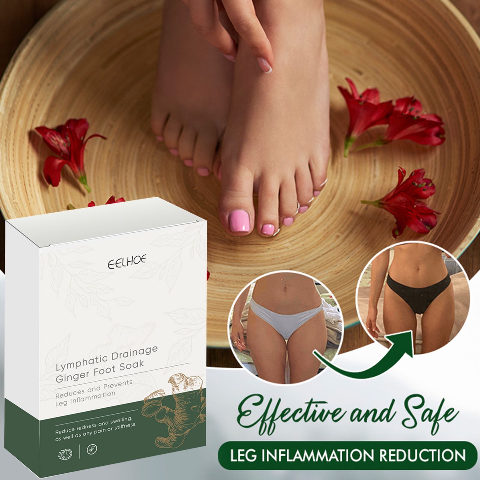 20pcs Lympatic Drainage Ginger Foot Bath Bag Foot Soak Relieve Muscle Soreness