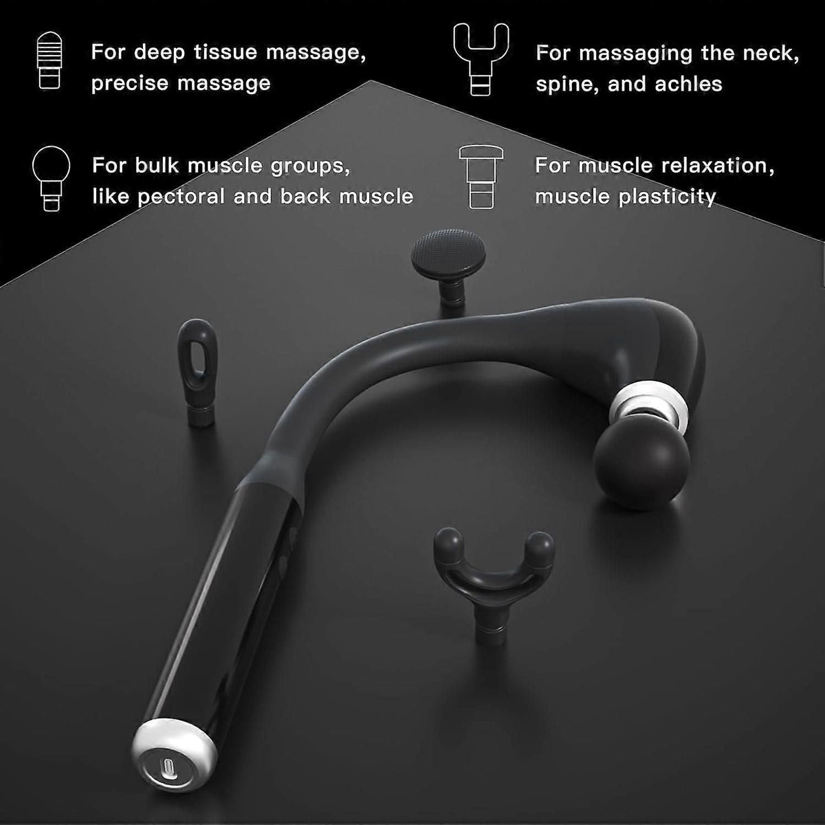 Deep Tissue Massage Gun With 4 Attachments and Quiet Motor