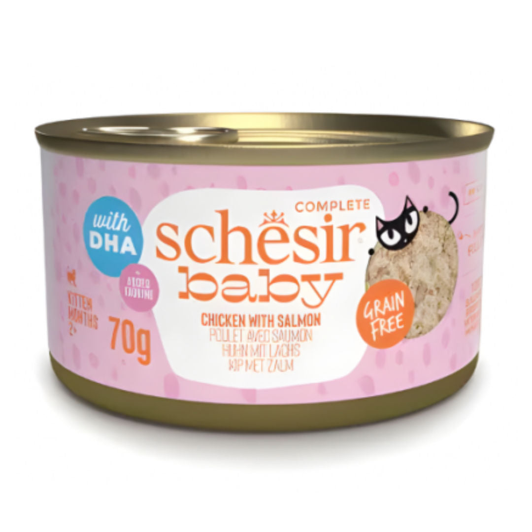 Schesir Baby Chicken with Chicken Liver Kitten Wet Food, Grain-Free, 70gm