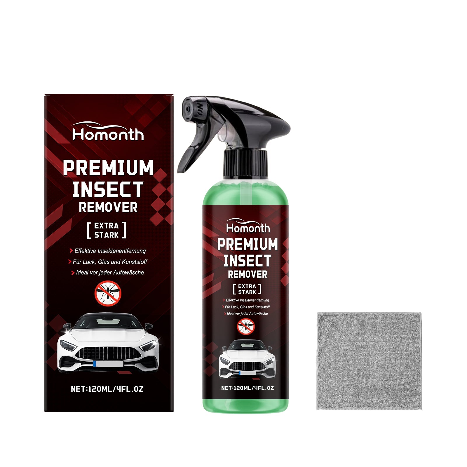 Car Cleaning Insect Stain Remover, Eco-Friendly, Easy Spray & Wipe Solution ,1set