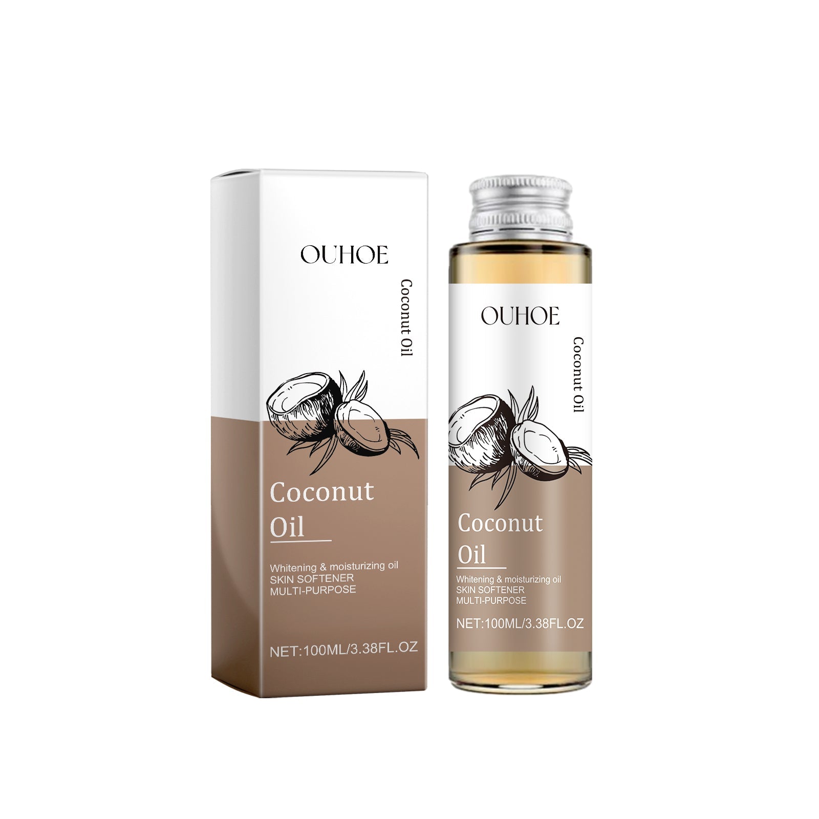 Coconut Body Massage Oil, Multi-Effect Skin Whitening, Smoothing Hair, Moisturizing ,100ml