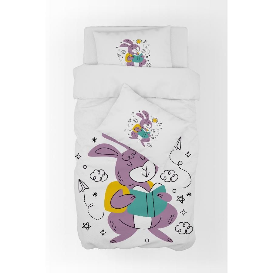 Cartoon Rabbit Printed Duvet Cover Set For Baby