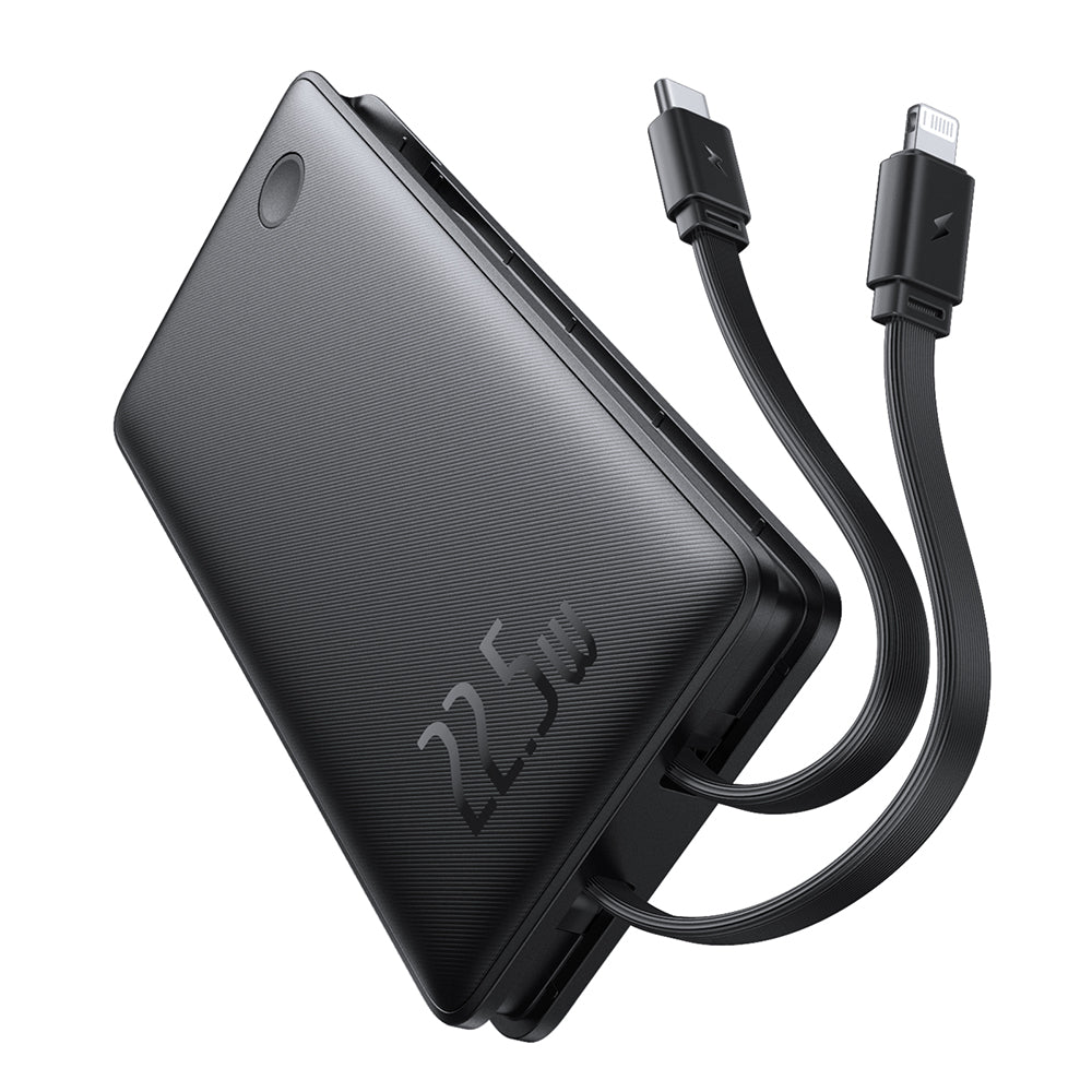 Baseus AirPow Lite 10000mAh 22.5W Power Bank With Dual Built In Cables, Portable Fast Charging Power Bank