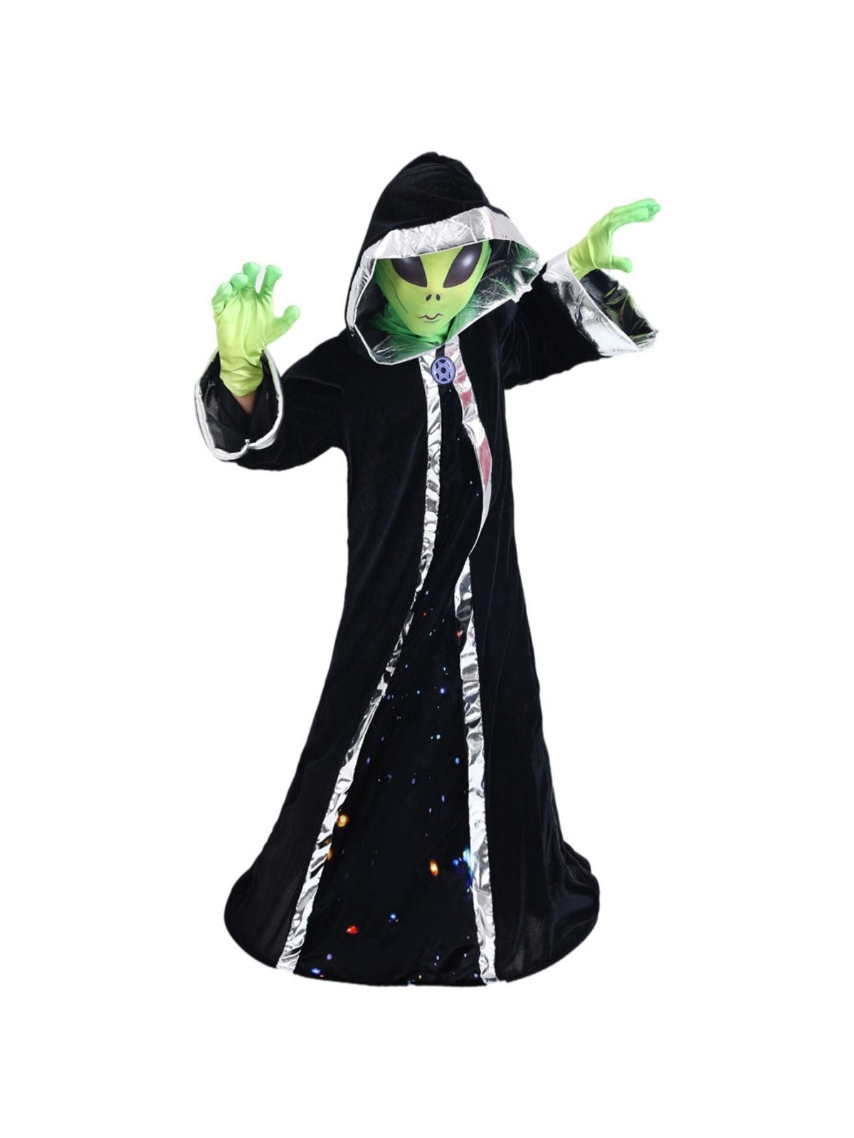 Long Hooded Cloak With Mask And Gloves Imitation Alien Suit,Halloween Costume