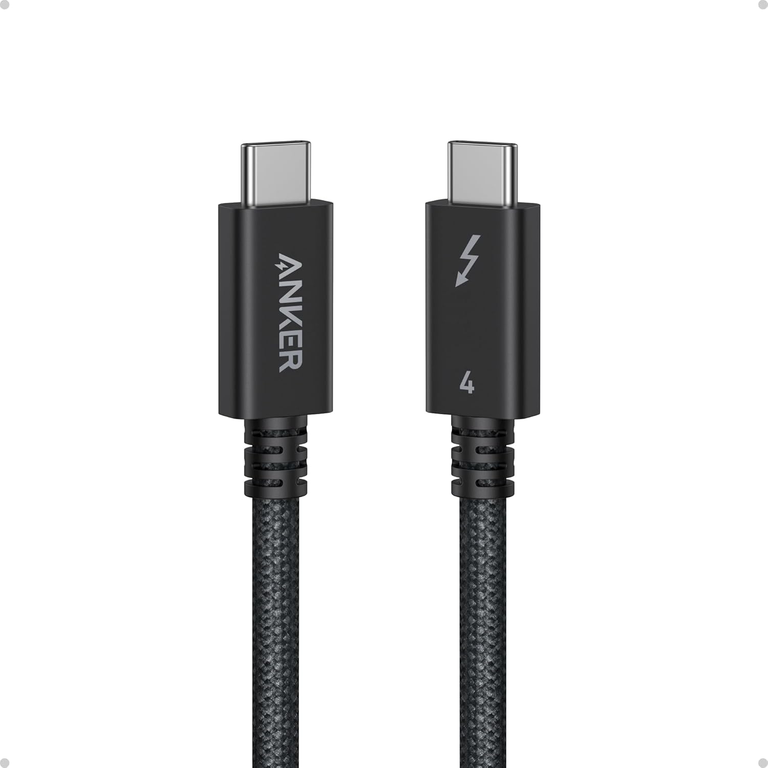 Anker Thunderbolt 4 USB-C Cable 240W 40Gbps 3.3ft, Black, A84N0011