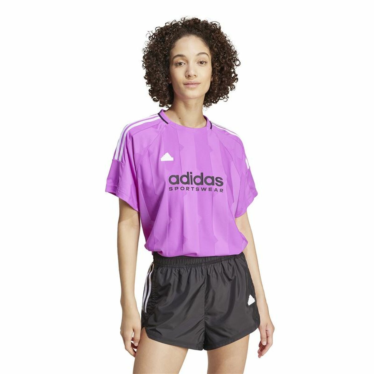 Men’s Short Sleeve T-Shirt Adidas Tiro Cut 3 Purple