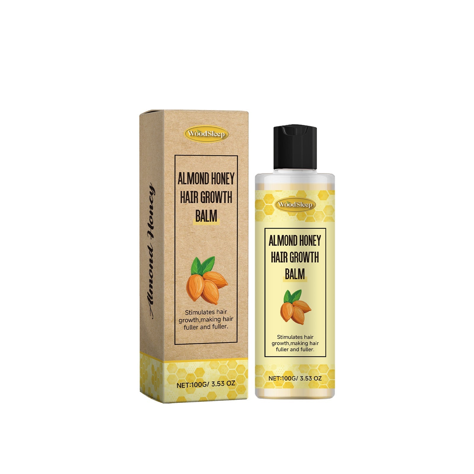 Almond Honey Hair Care Cream, Nourish and Care for Plump, Smooth, Healthy Hair ,100ml