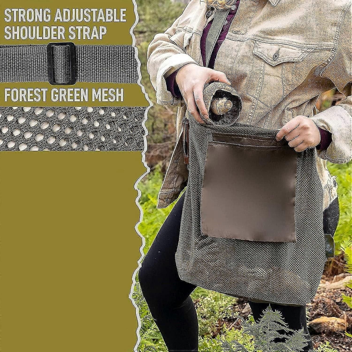 Mushroom Foraging Bag, Mushroom Hunting Bag, Mesh Mushroom Bag Picking Bag, Alternatives To Mushroom Baskets Morel Mushroom Bag