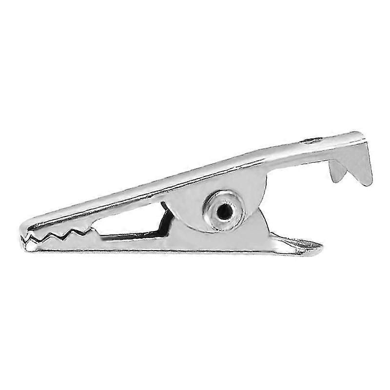 100pcs 1.06in / 27mm Mini Metal Alligator Clips, Crocodile Clamps Silver Tone Nickel Plated Test