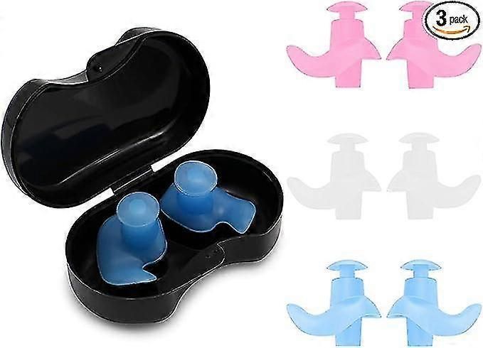 3 Pairs Kids Silicone Swimming Ear Plugs Waterproof Design
