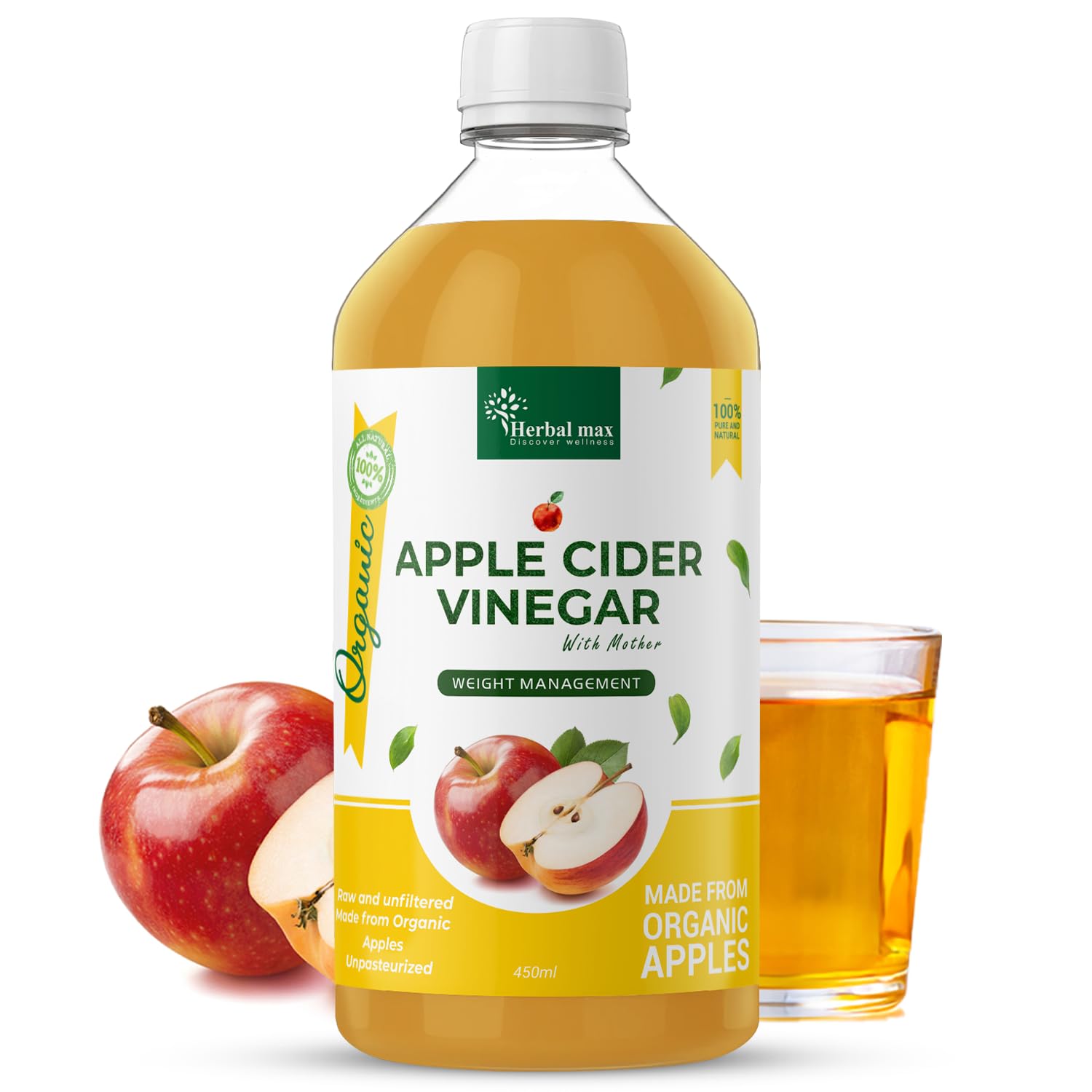Herbal max Unfiltered Apple Cider Vinegar With The Mother450mL