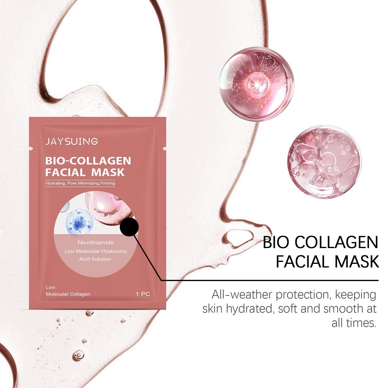 Collagen Mask, Moisturizing Brightening, Skin Elasticity, Fine Lines ,1pcs