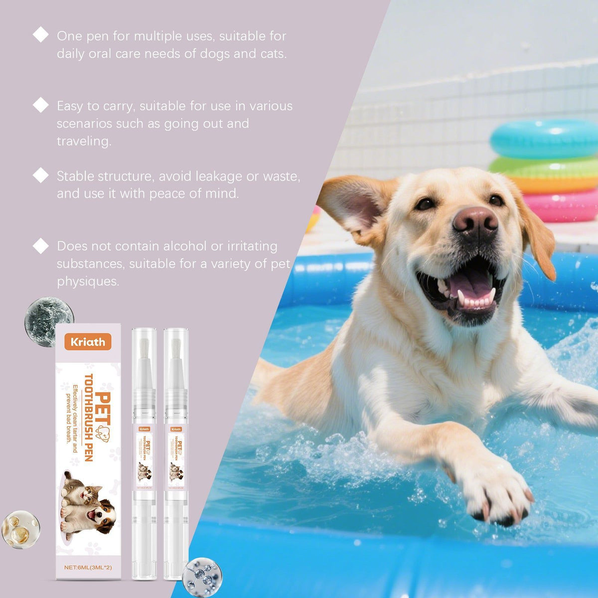 Pet Teeth Cleaning Pen, Gentle Oral Care for Pets, Fresh Breath, Tartar Control ,1 set