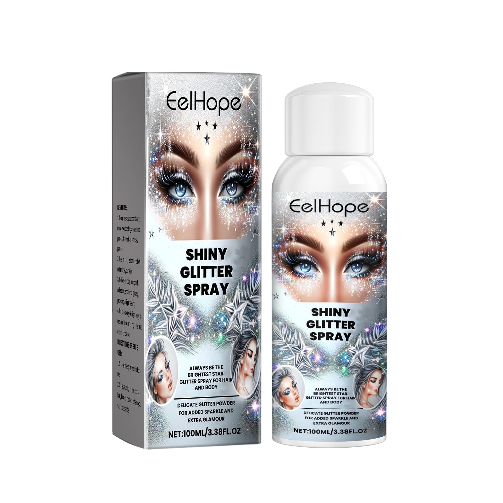 Body Highlight Glitter Spray, Sparkly Shimmer for Festivals, Parties, and Events ,100ml