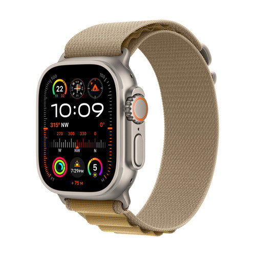 Ultra 2 GPS + Cellular 49 مم، سوار تيتانيوم من طراز Alpine Loop، مقاس متوسط