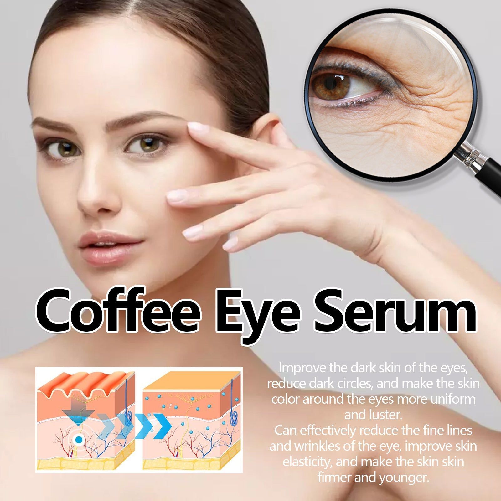 Revitalize Your Eyes with Coffee Serum, Reduce Wrinkles, Hydrate & Brighten ,30ml