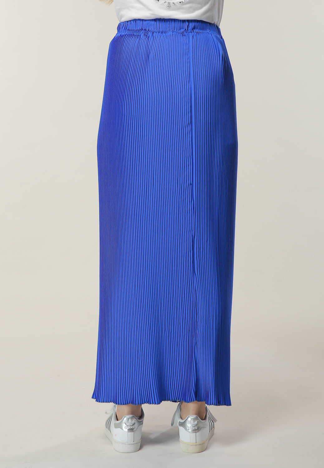 MOiSTREET Long Pleated Blue Skirt