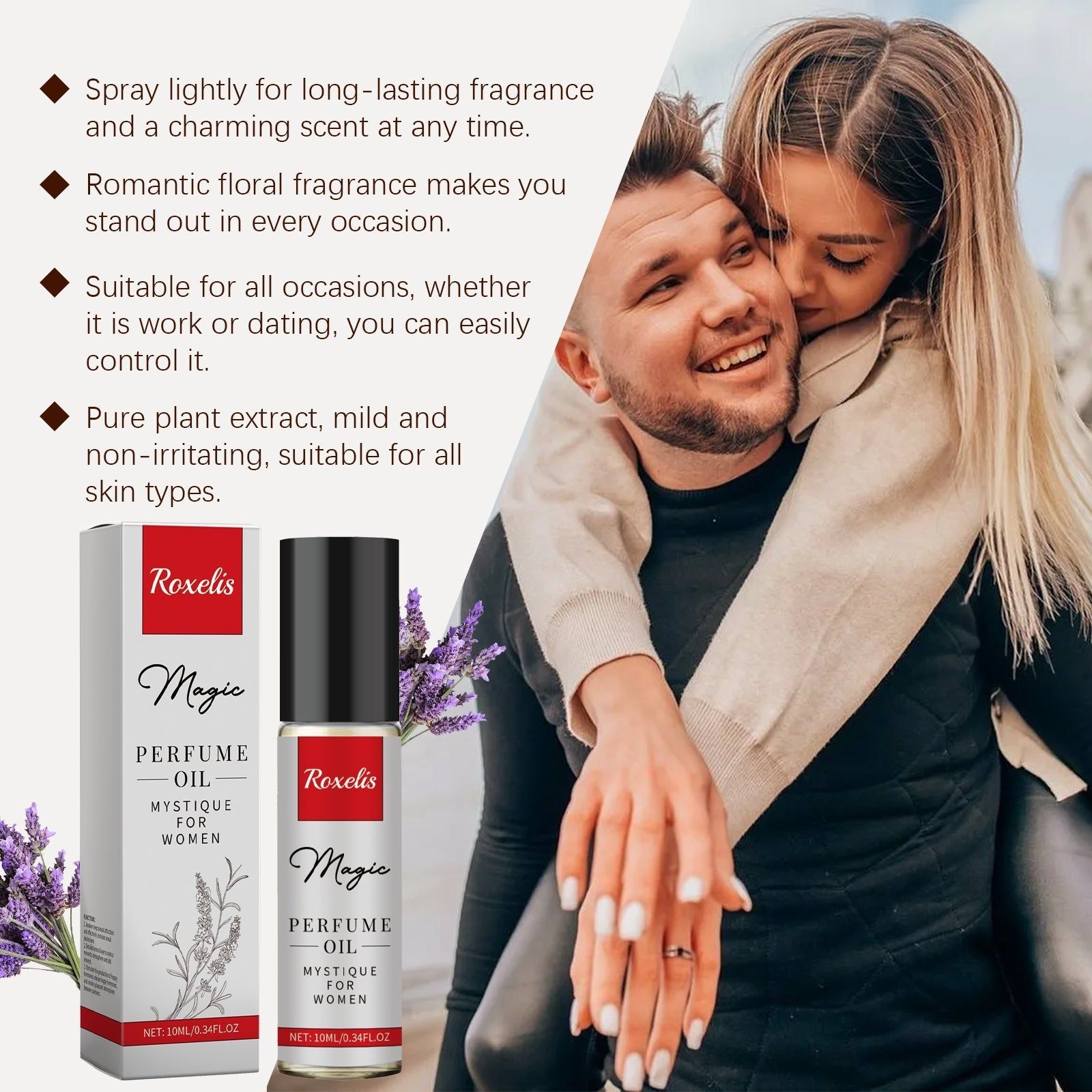 Charm Pure Perfume Oil, Romantic Floral Scent, Long-lasting Personal Care ,10ml/box