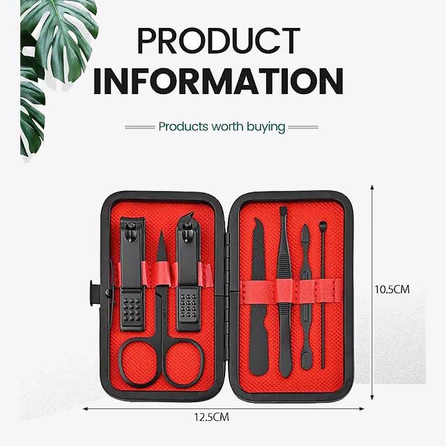 7-Piece Manicure Tool Set for Unisex - Professional Nail Care Kit for Home & Travel