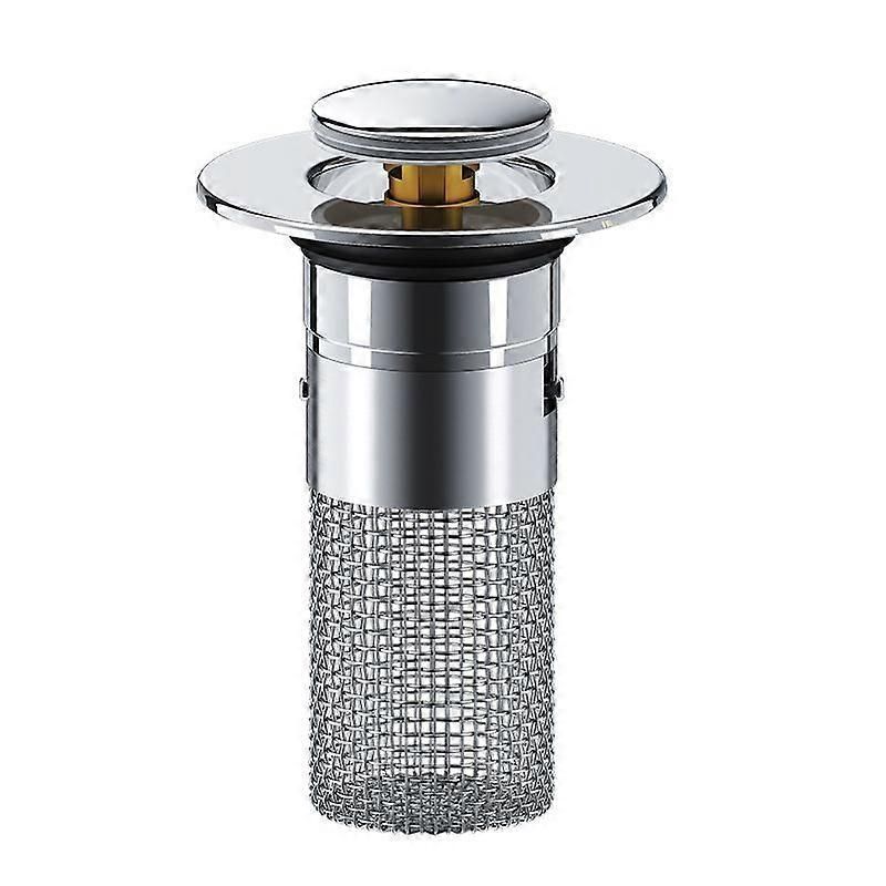 Drain Stopper Universal Bathroom Sink Stopper Stainless Steel Anti-Clog Filter Hair Catcher for Home QingHai