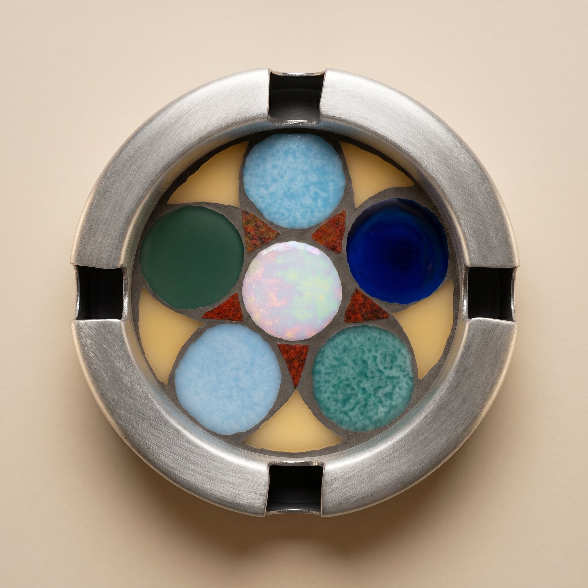 Dana Adada Large Metal Mosaic Ashtray