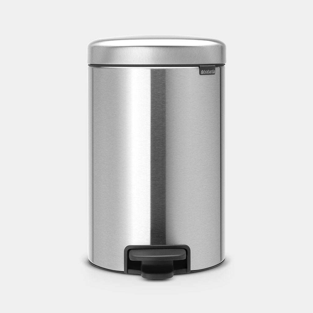 Brabantia 112041 Pedal Bin newIcon with Plastic Inner Bucket, 12 Litre - Matt Steel Fingerprint Proof