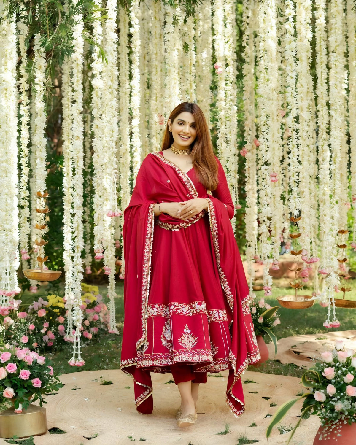 Fab Zone Designer Anarkali Gown With Thread-Sequins Embroidery Work For Women